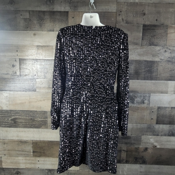 New Anthropologie Black sequins Ollie Mini Dress - Picture 9 of 12